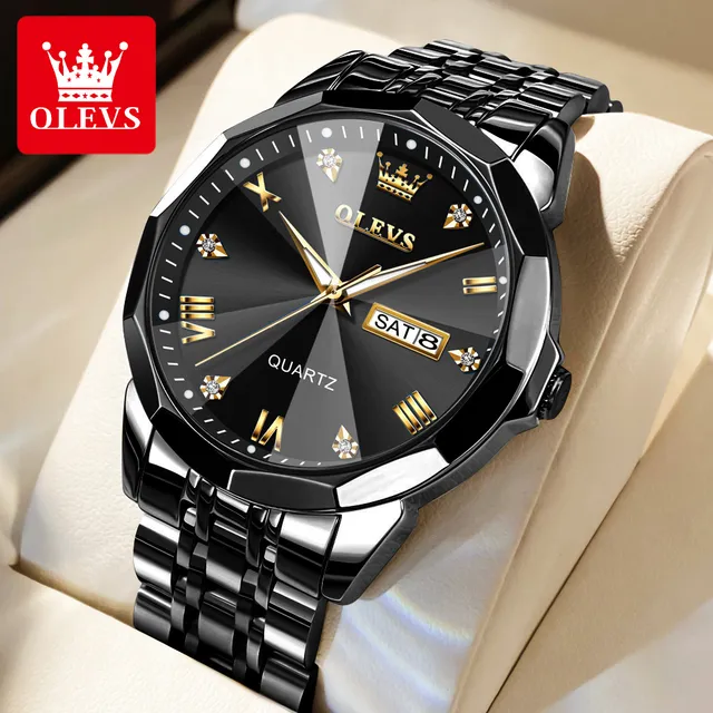  OLEVS 9931G New Exclusive Design Quartz Watch for Men (Black Dial) 
