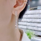 New Inlaid Zircon Long Tassel Gold Colour Earrings For Women