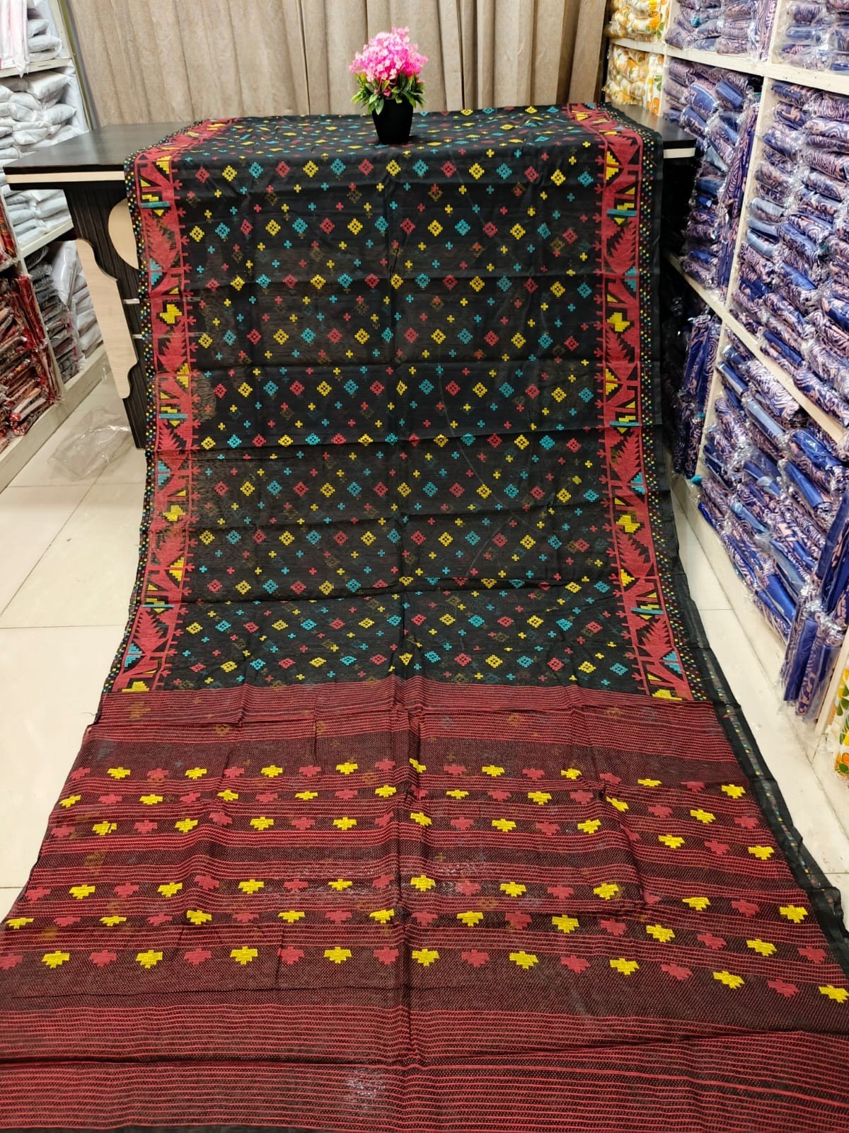 Half Silk Skin Print Sharee