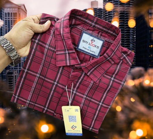 Pure Cotton full Sleeve Check Shirt for Men's