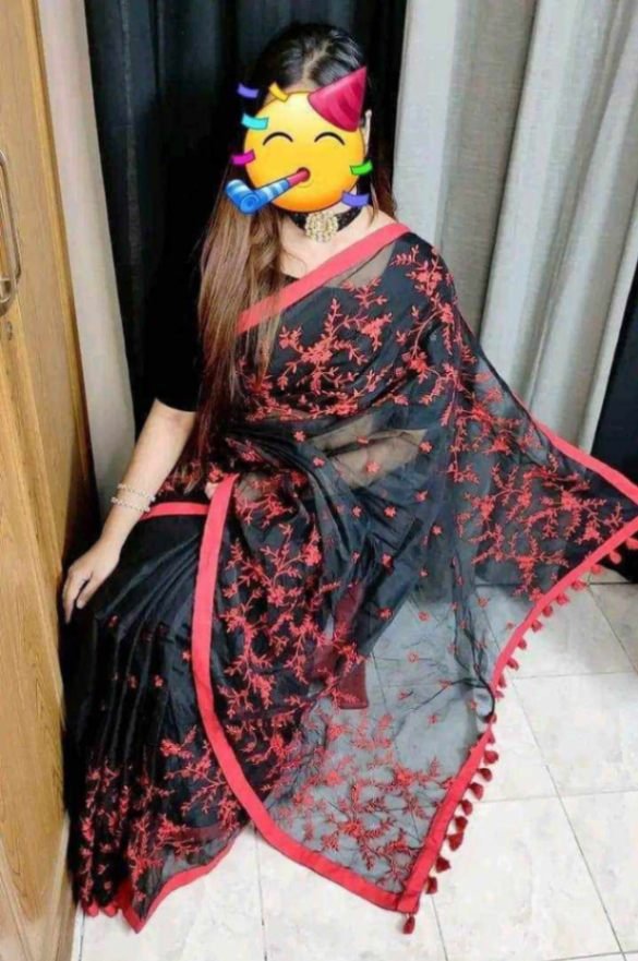 Premium Embroidery Half Silk Saree
