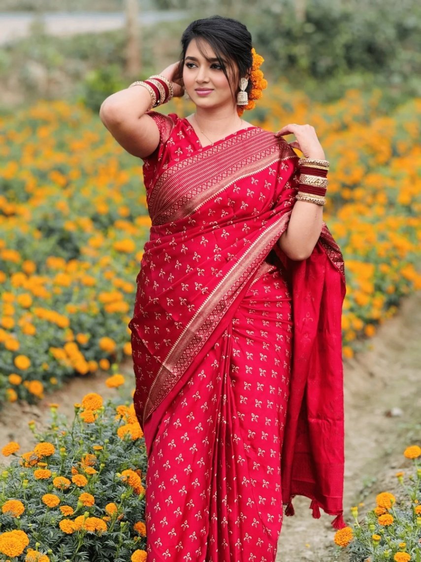 Premium Japani Silk Saree whith Blouse pic