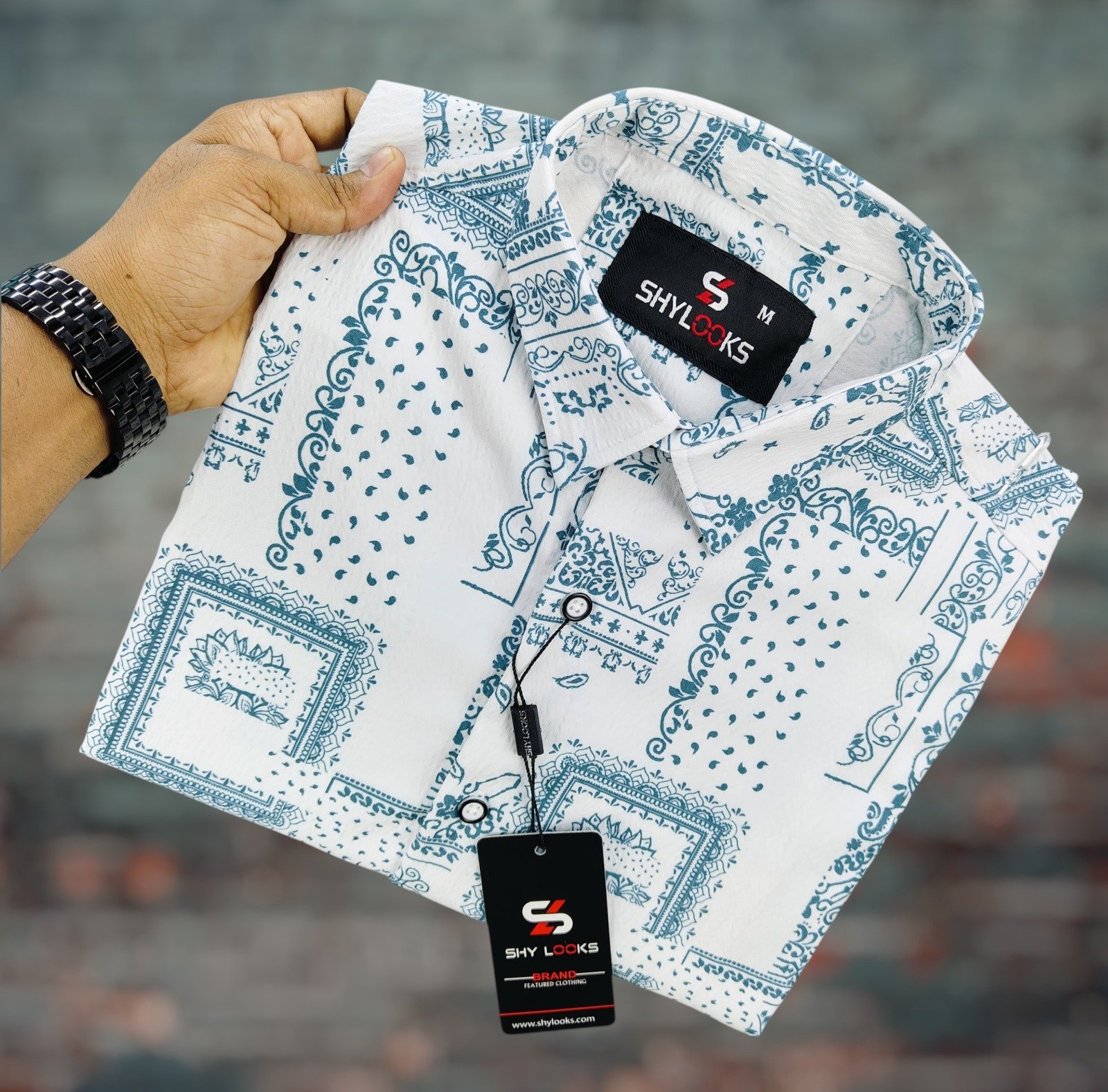 Half Sleeve Print Shirt- Shy 