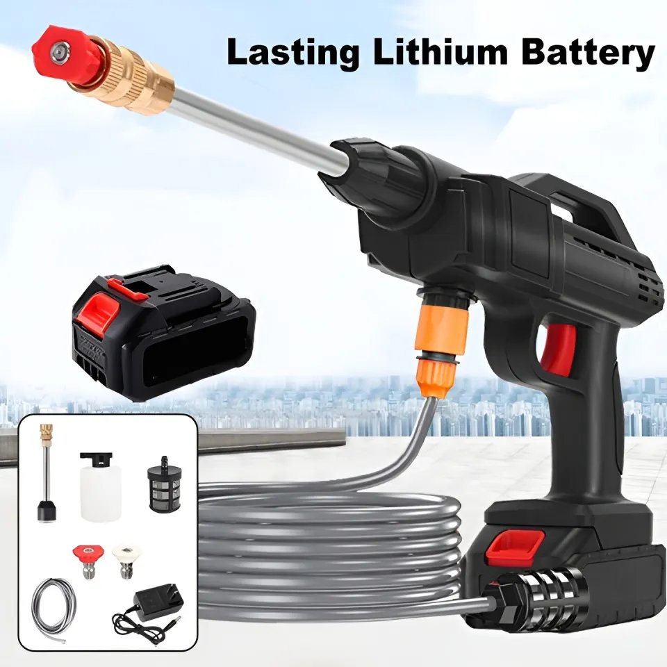 High Pressure Portable Car Washer | Rechargeable Pressure Washer 21V Duble Battery