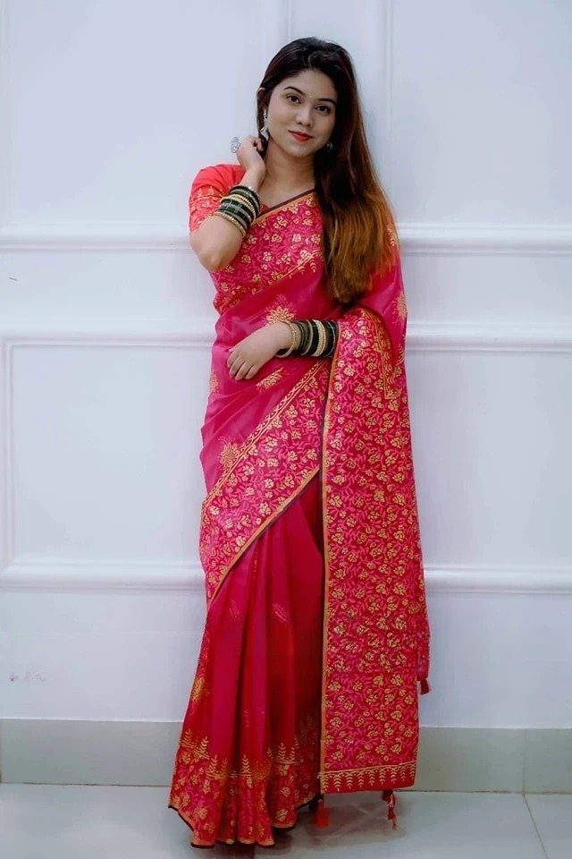 Kubari Silk Saree (With Blouse piece )