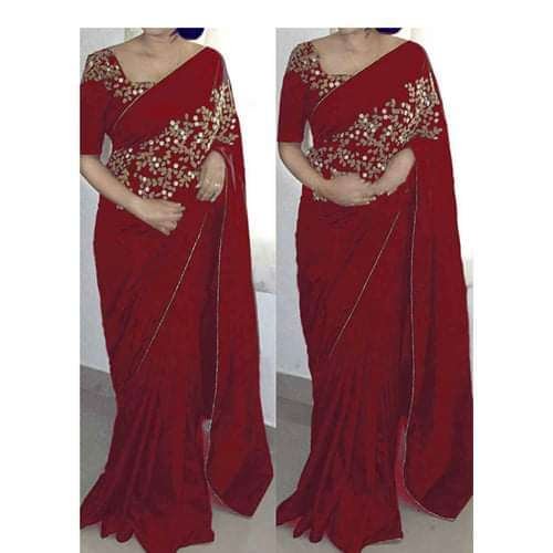 Trendy Embroidered Georgette Saree