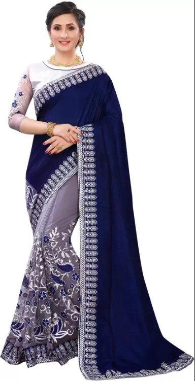 Fashionable Embroidered Georgette Saree