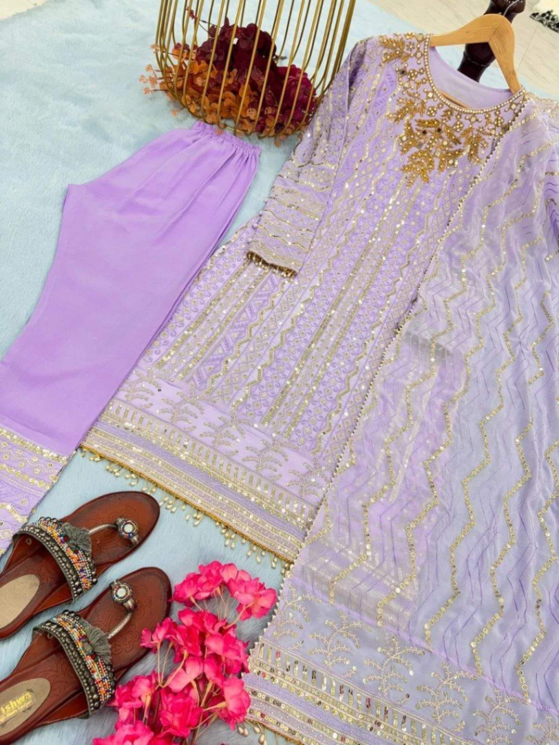 Indian Gujrati Sequence Kameez Set