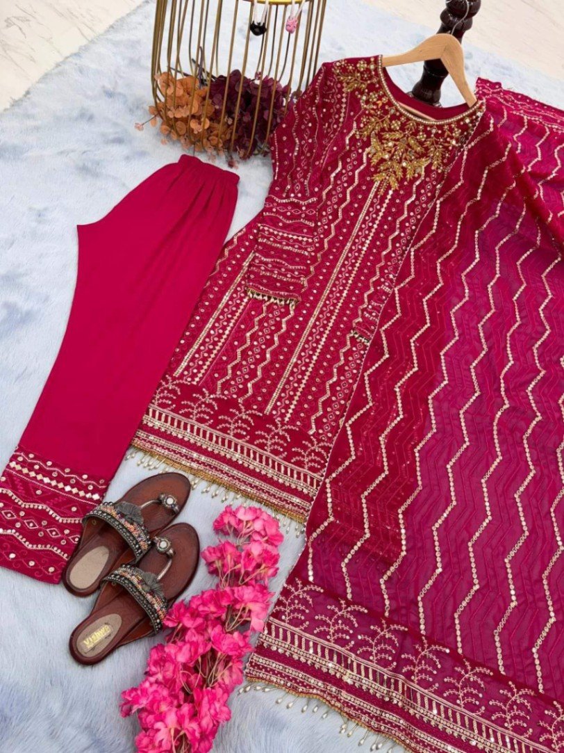 Indian Gujrati Sequence Kameez Set