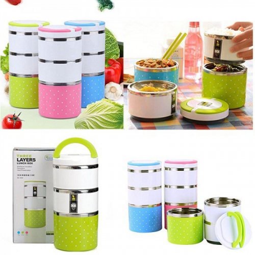  3 Layer Hotpot Lunch Box Stainless Steel Tiffin Box SS Lunch Box