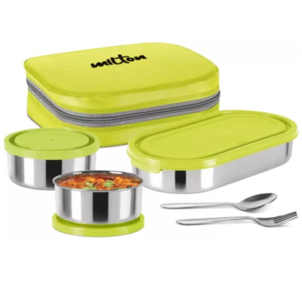 Executive Lunch Box Soft Insulated Tiffin Box -2 SS Container,1 Microwave Safe Container