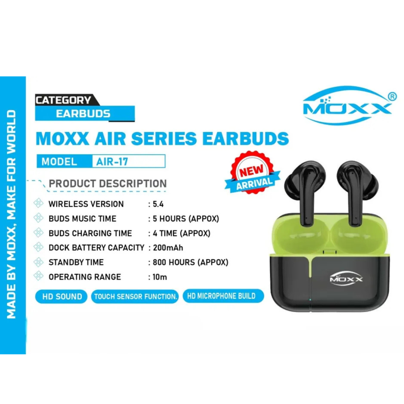 MOXX Air Series Earbuds AIR-17 â€“ Perfect Sound, Modern Style by Dreamy DeaLs