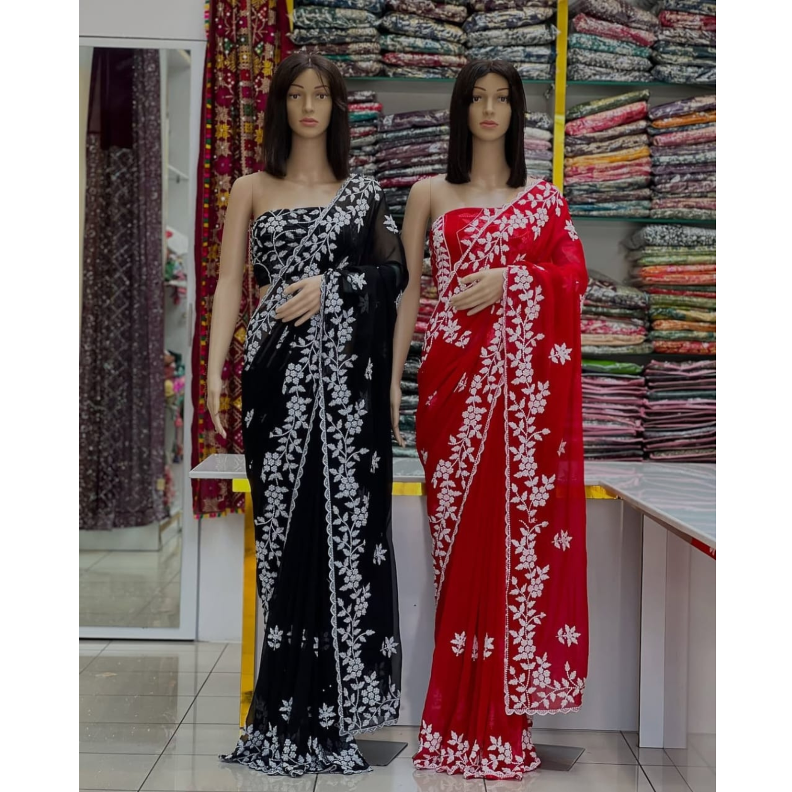 Sequence Blossom Embroidery Sharee