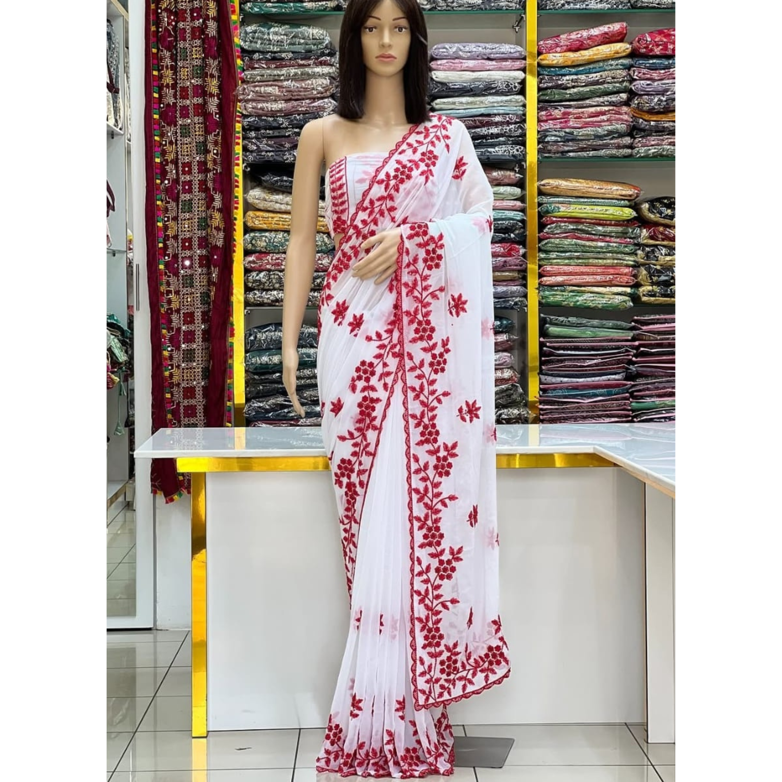 Sequence Blossom Embroidery Sharee