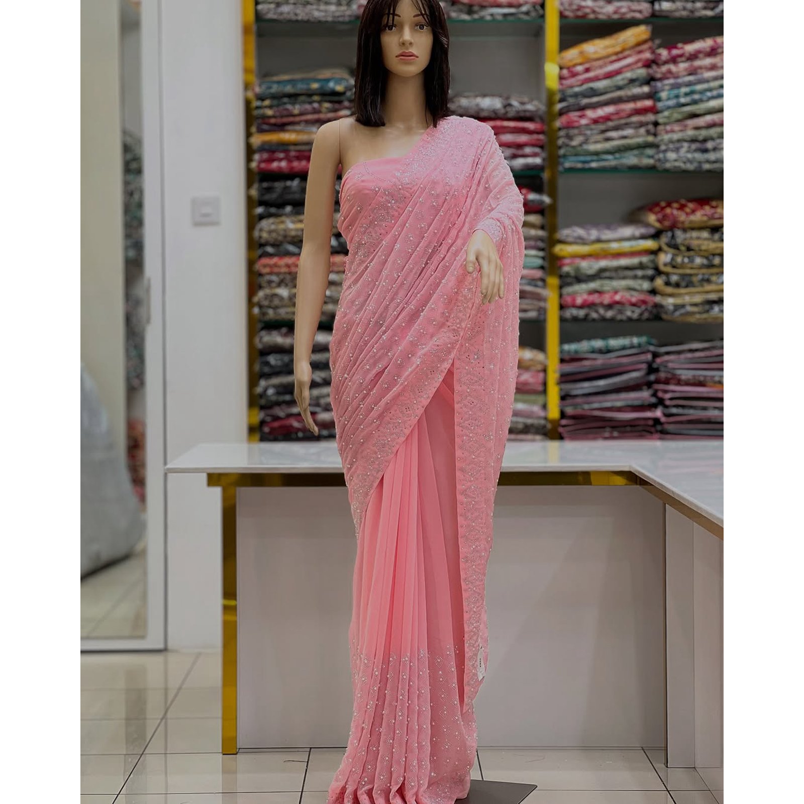 Glittering Glow Gemstone Saree.