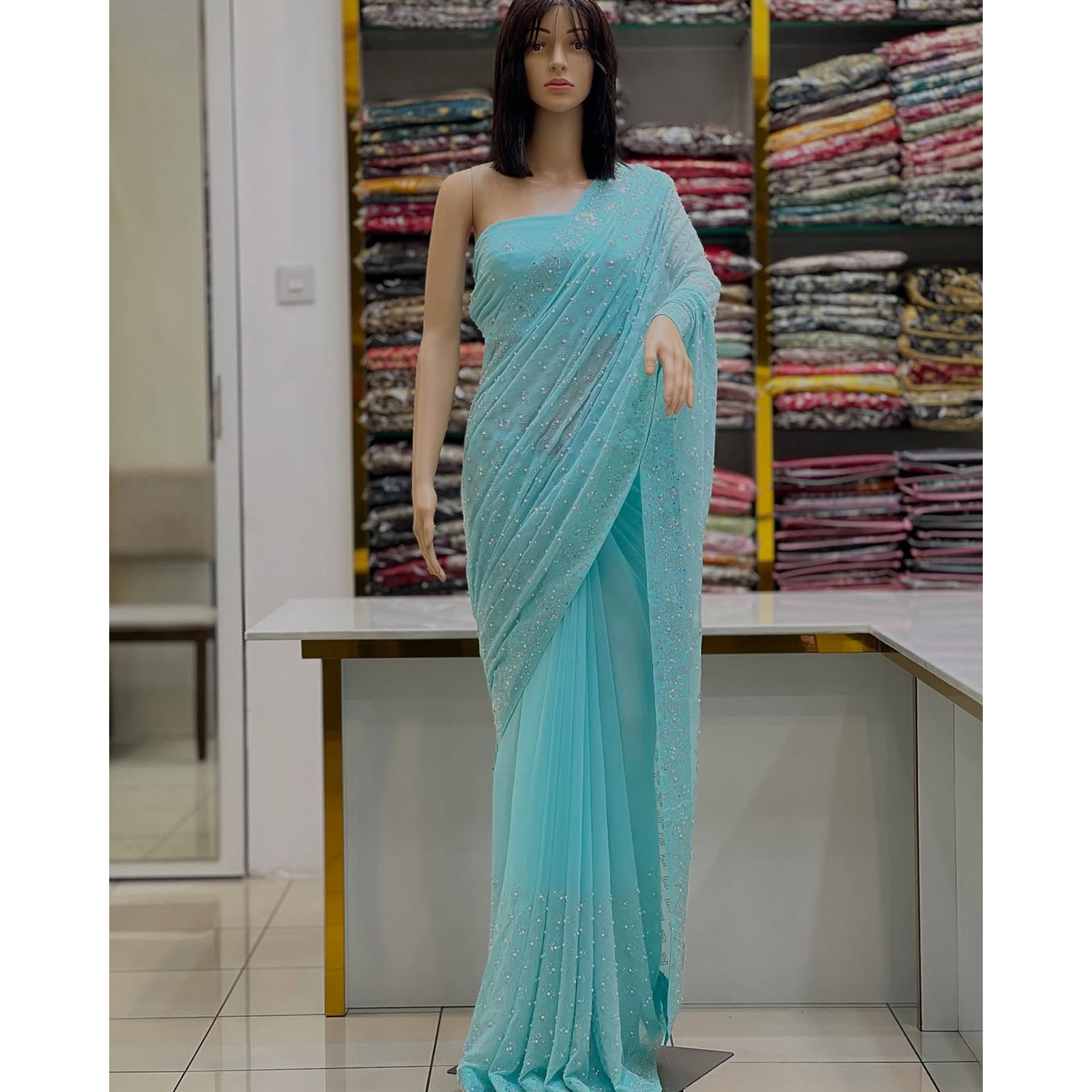 Glittering Glow Gemstone Saree.