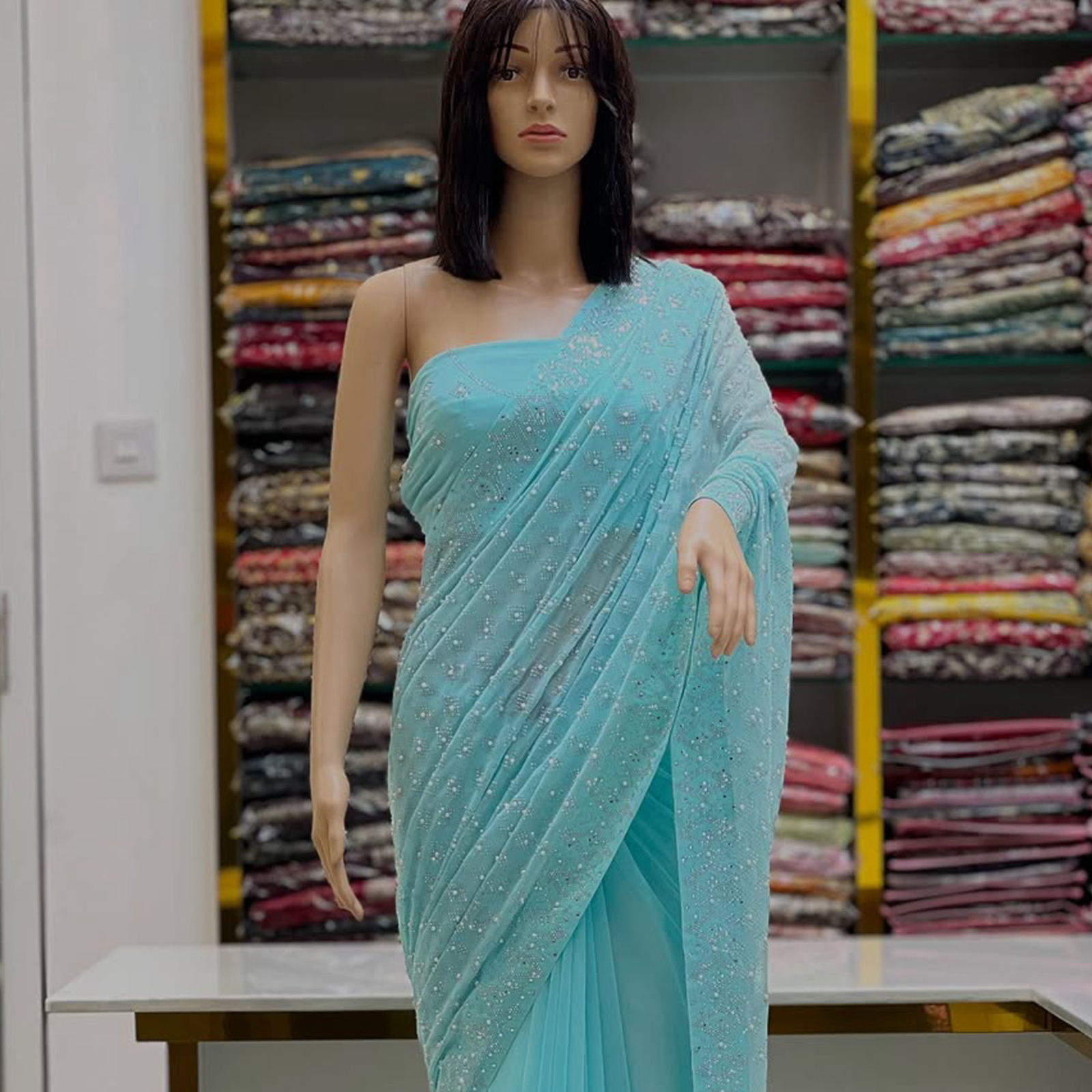 Glittering Glow Gemstone Saree.