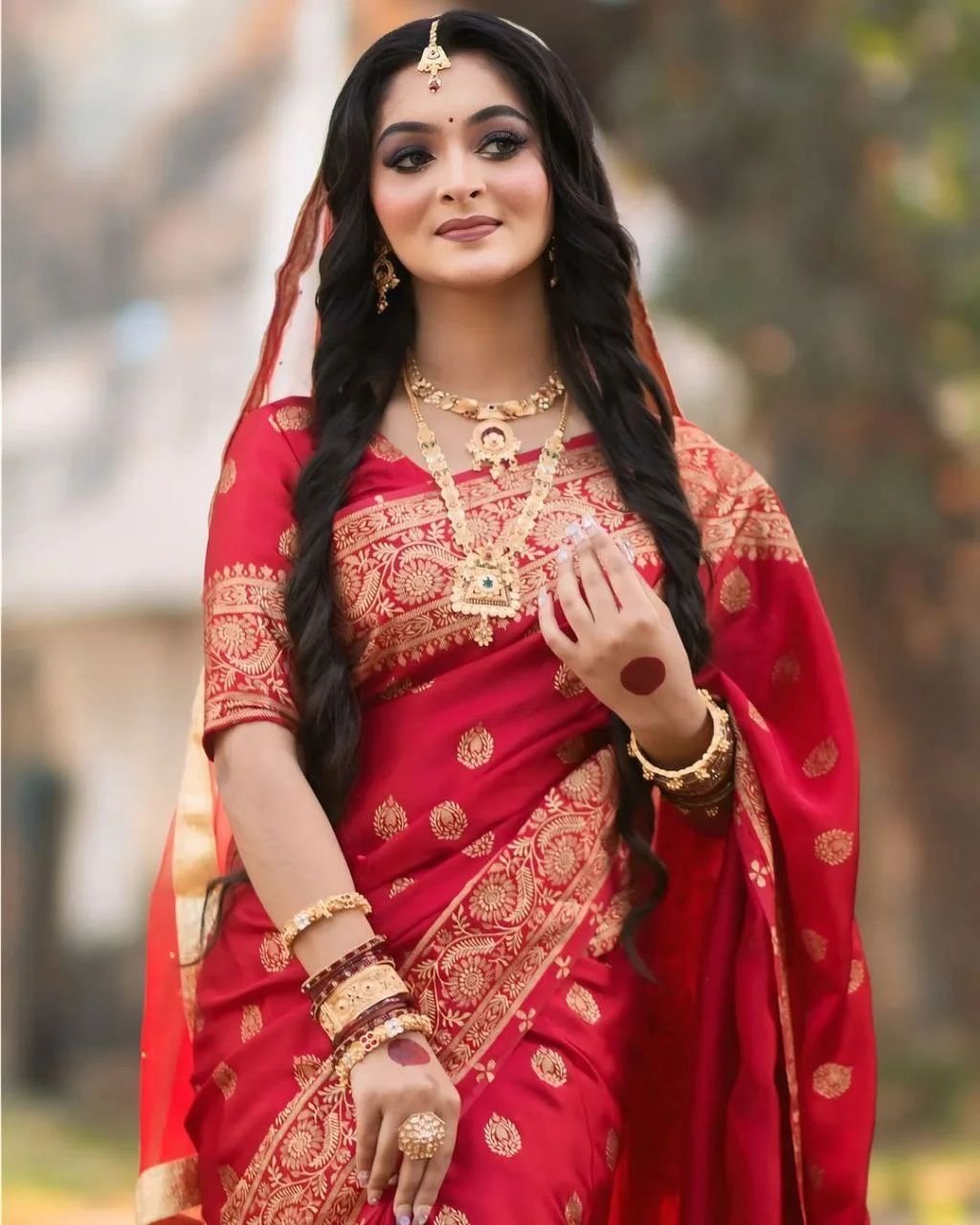 Japani Silk Skin Print Sharee with Blouse Piece