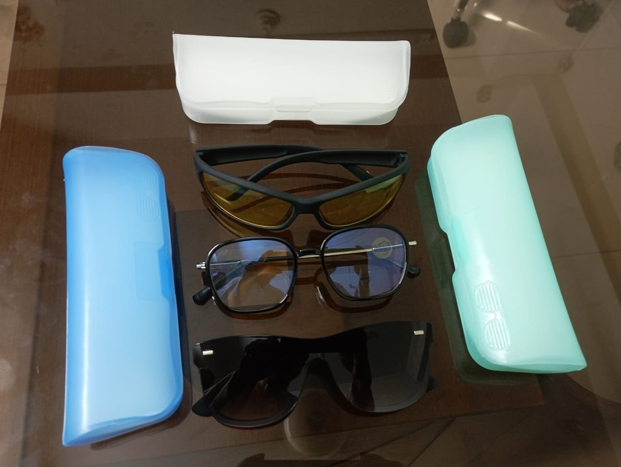 Glasses Combo Package - Stylish White Glasses & Black Glasses & Night Vision Sunglasses - 3 in One 