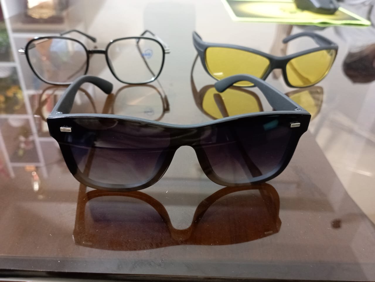 Glasses Combo Package - Stylish White Glasses & Black Glasses & Night Vision Sunglasses - 3 in One 
