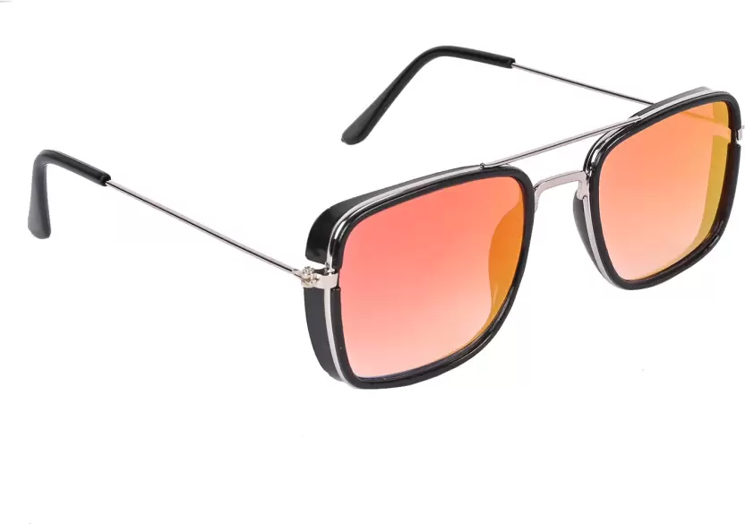 UV Protection Rectangular Sunglasses (Free Size) (For Men & Women, Red)