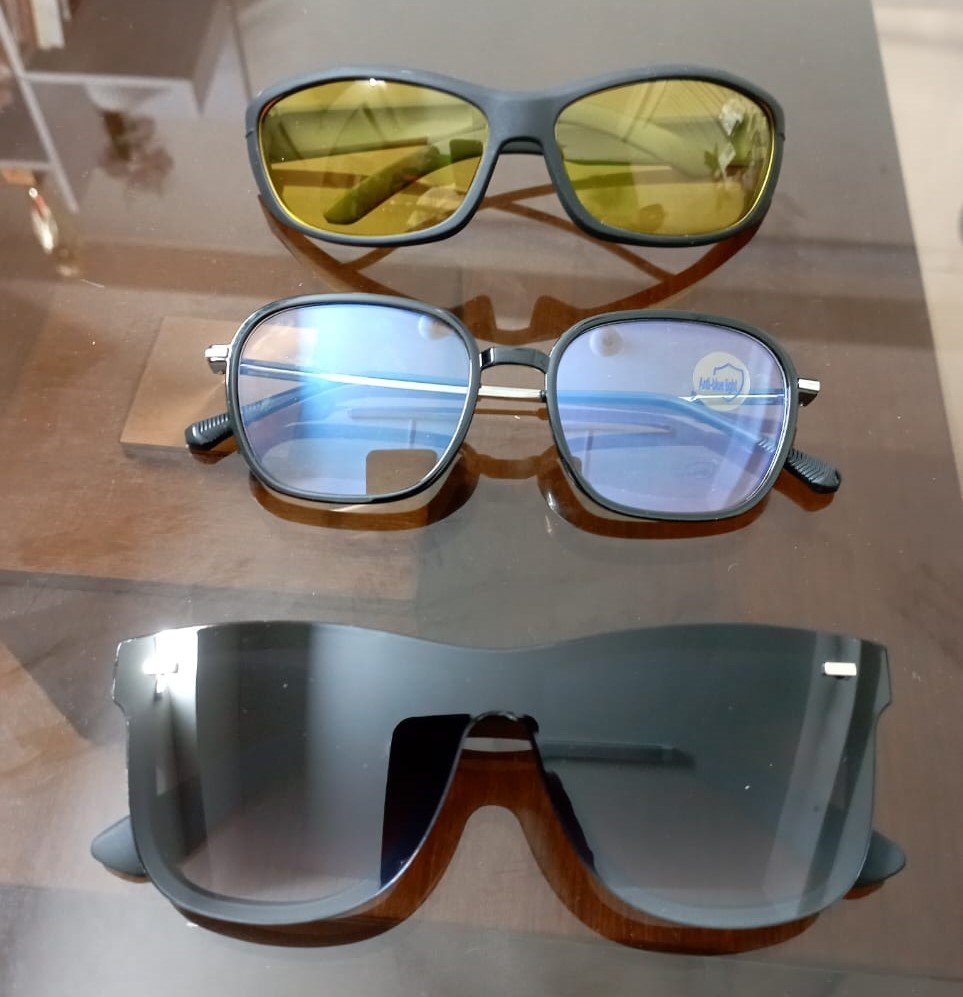 Glasses Combo Package - Stylish White Glasses & Black Glasses & Night Vision Sunglasses - 3 in One 