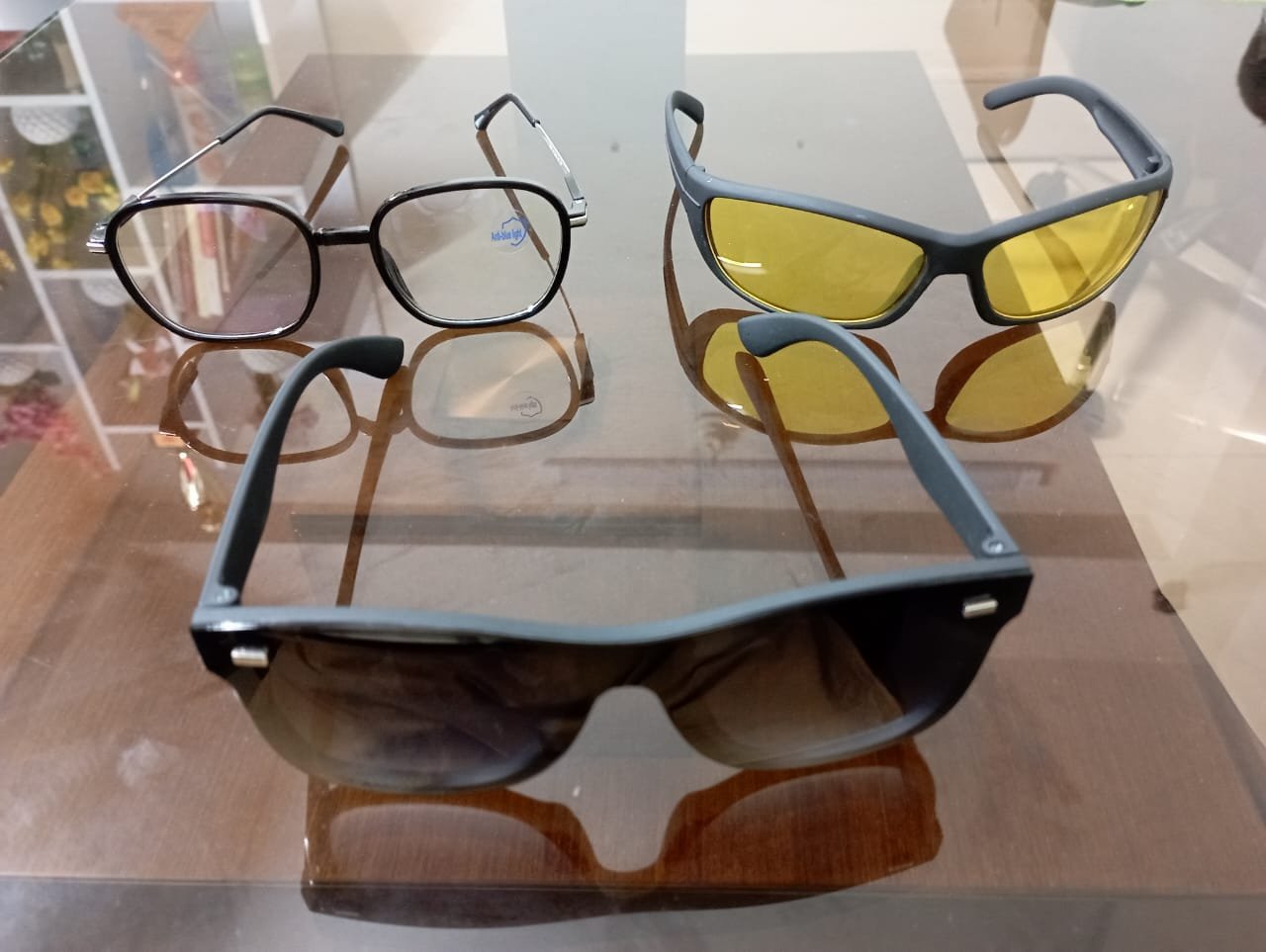 Glasses Combo Package - Stylish White Glasses & Black Glasses & Night Vision Sunglasses - 3 in One 
