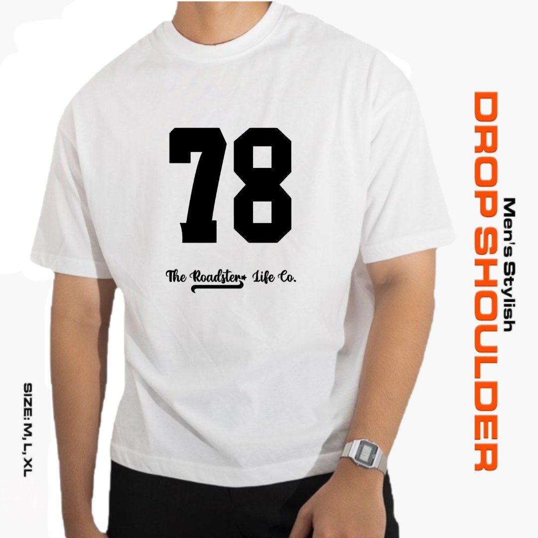 Solid dropshoulder  T-shirt  Fabrics: 100% Cotton