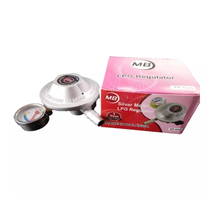MB Silver Low Pressure LPG Gas Regulator, 22mm.