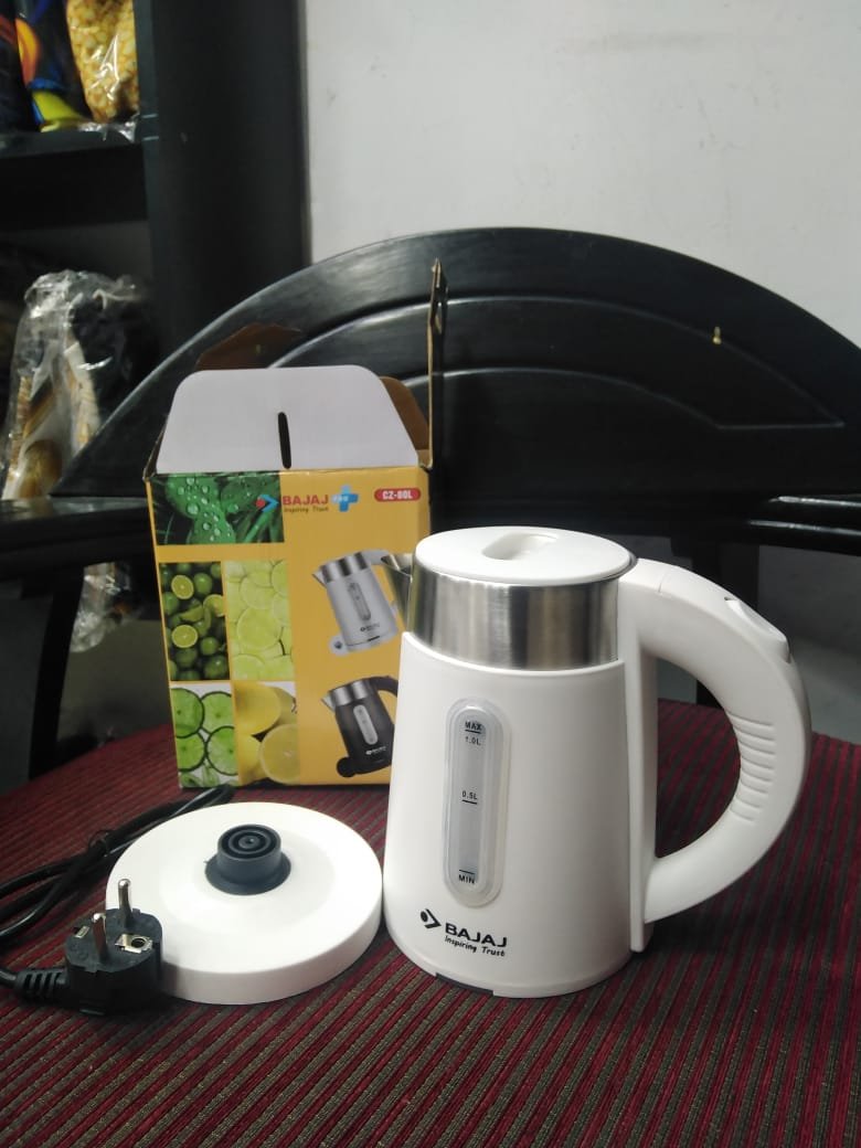 Bajaj Majesty New 1-Litre Cordless Kettle (White)
