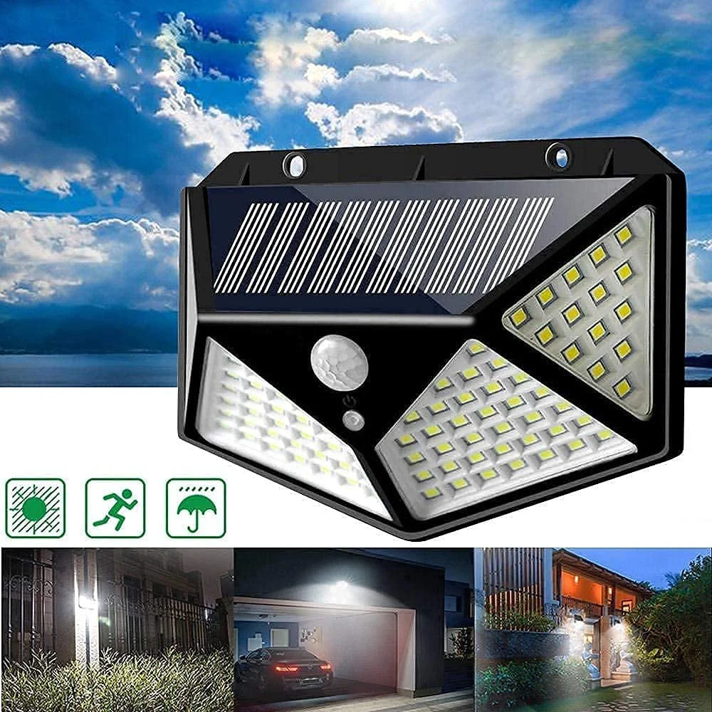 LED Bright Outdoor Solar Lights with Motion Sensor Solar Powered Wireless Waterproof Night Spotlight