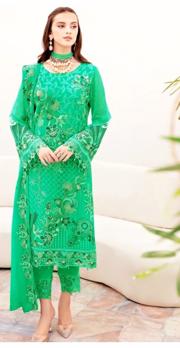 Embroidered Georgette Party Suit