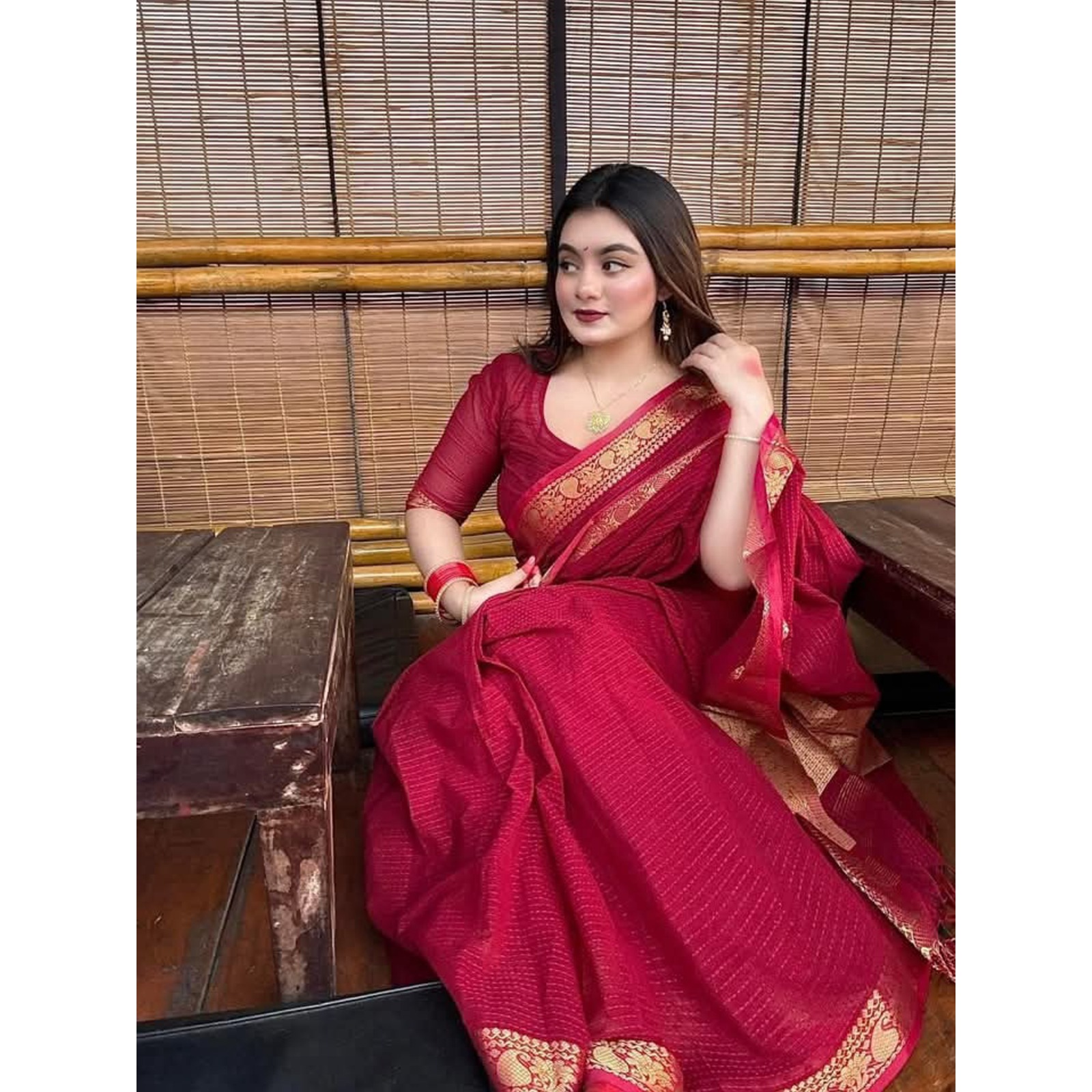 Check Sharee with running blause pcs