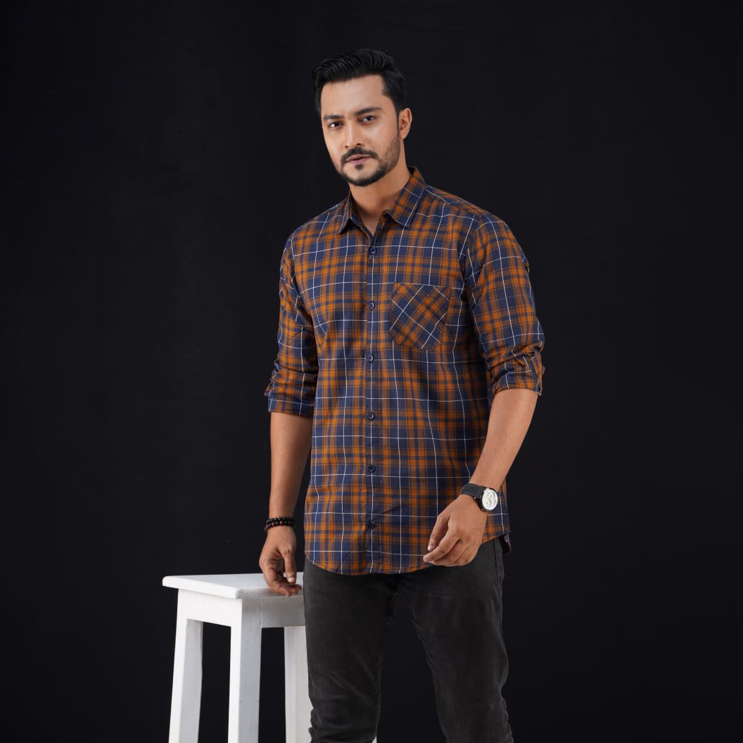 Cotton full Sleeve Check Shirt for Men's  