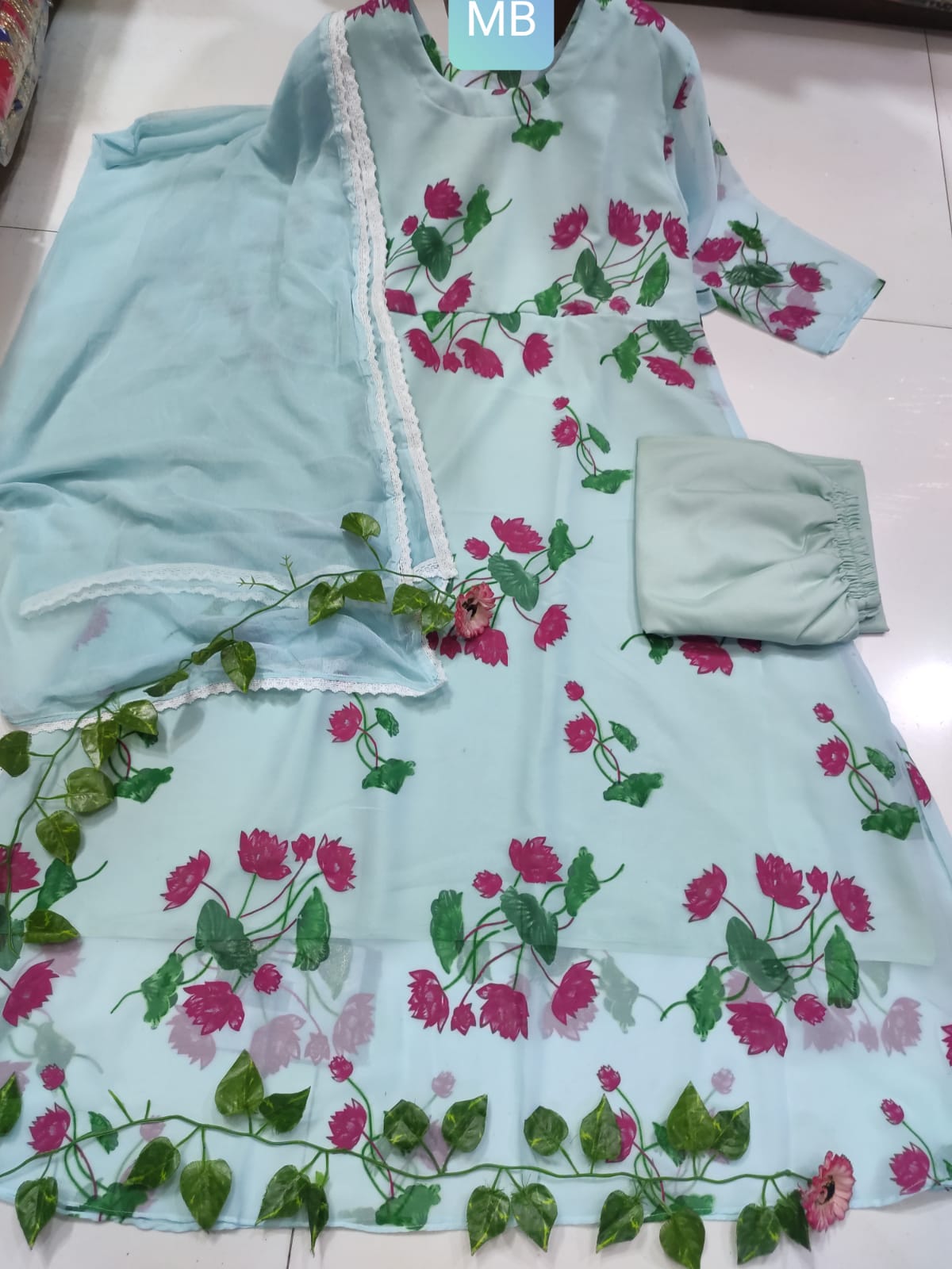 Readymade Gown Three Piece