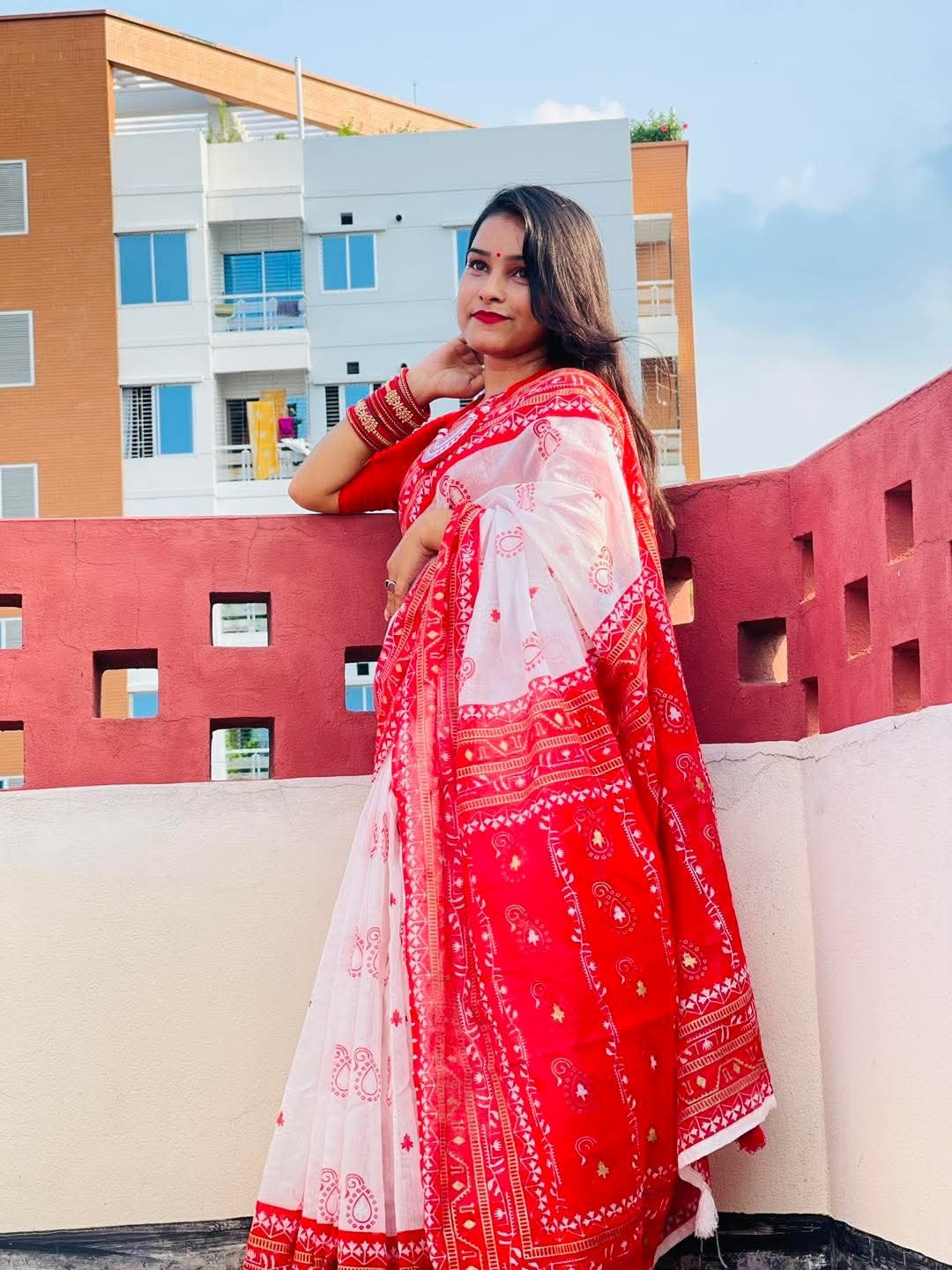 Half silk screen print sharee