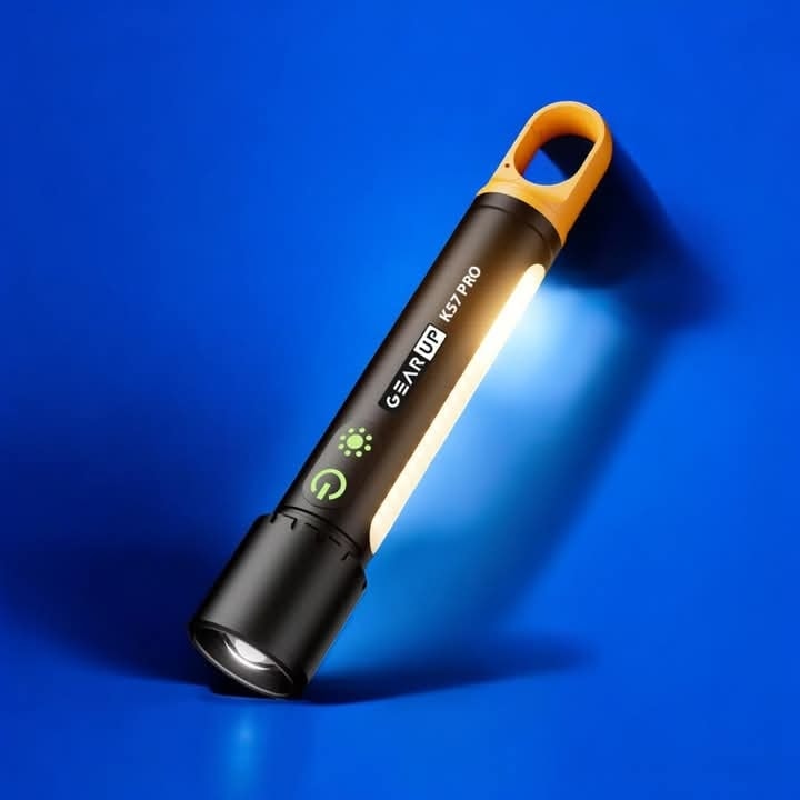 GearUP K57 PRO Rechargeable High-Power Flashlight + Large COB Light With 3500mAh Lithium Battery 