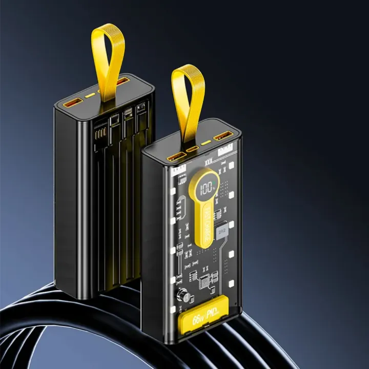 Transparent 66W High-Speed Power Bank – 20000mAh, PD 22W 