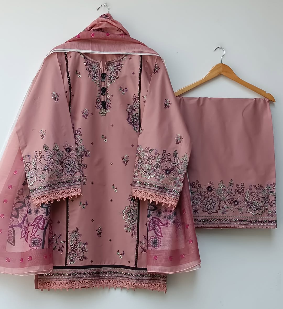 Sequence Embroidery Three Piece