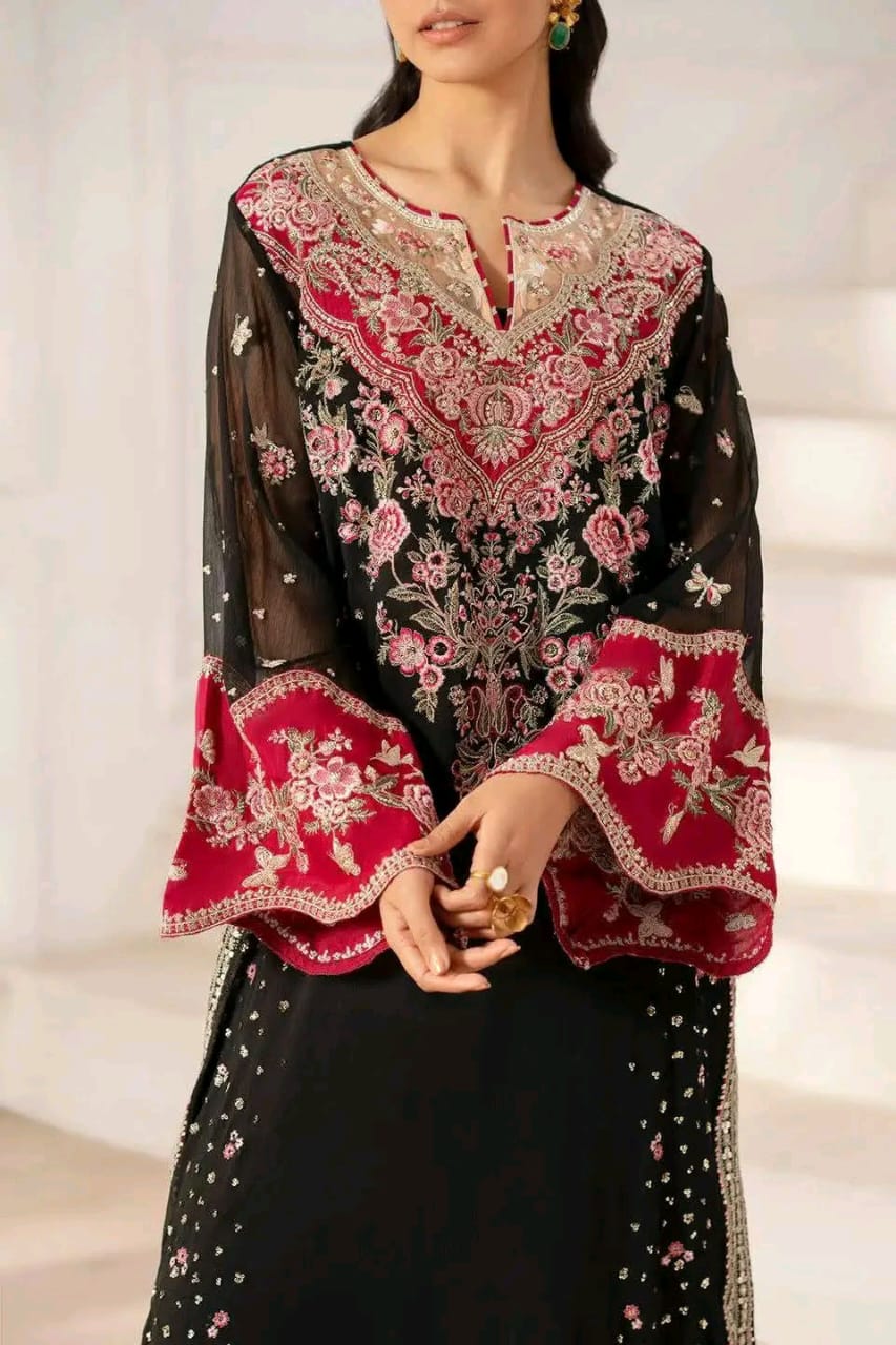 Georgette Embroidery Three Piece