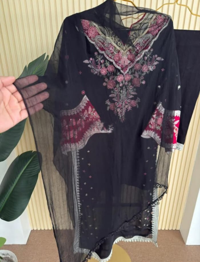 Georgette Embroidery Three Piece