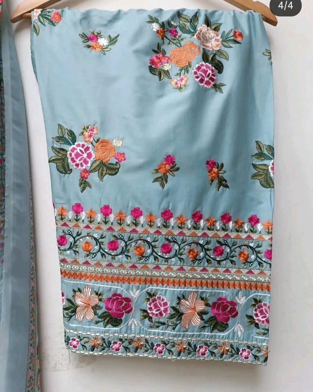 Soft Cotton Multicolor Embroidery Dress Set