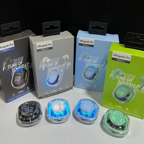 Ultrapods Pro True Wireless Earbuds with Display Transparent Design, Bluetooth 5.3