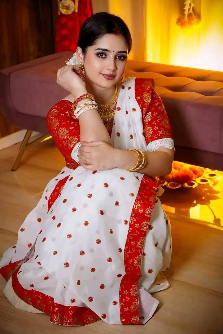 Half Silk Sharee with Blouse Piece