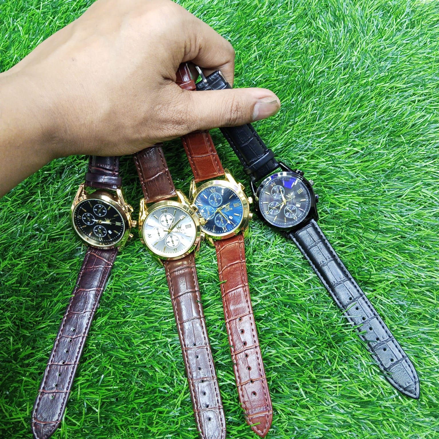 OLEVS 5610 New Luxury Fashion Glass Quartz Analog Men Watch-Water Resistant