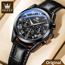 Artificial Leather Chronograph Wrist Watch For Men