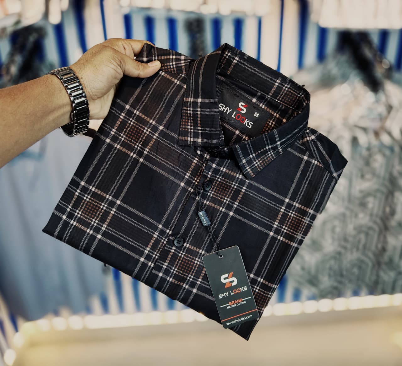 Shy Looks Pure Cotton Full Sleeve Check Shirt for Men's