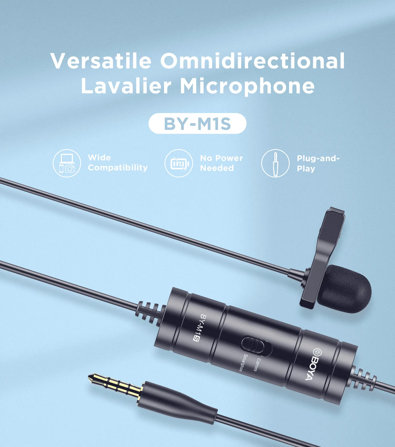 BOYA BY-M1S Universal Lavalier Microphone