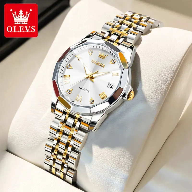 OLEVS Watch for Women Branded Stainless steel Elegant Luminous Ladies Watches 9931 Silver Royal