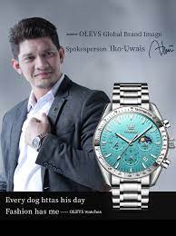 Butter Fly Lock OLEVS Watch for mens (stell chain paste dial )